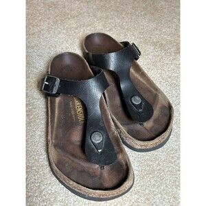 Birkenstock 43691 Gizeh Black Women's Sandal, Regular, US 6.5, EU 37